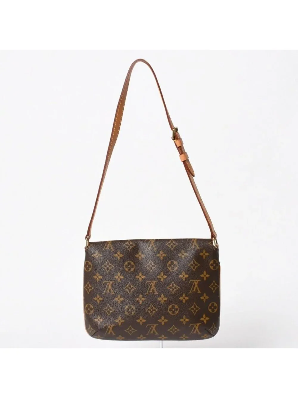 Louis Vuitton Musette Tango Shoulder Bag Monogram Canvas Brown Gold